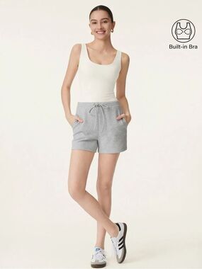 OGL Light Cotton Rib U-neck New Airy Bra Tank Milk Cream Size S